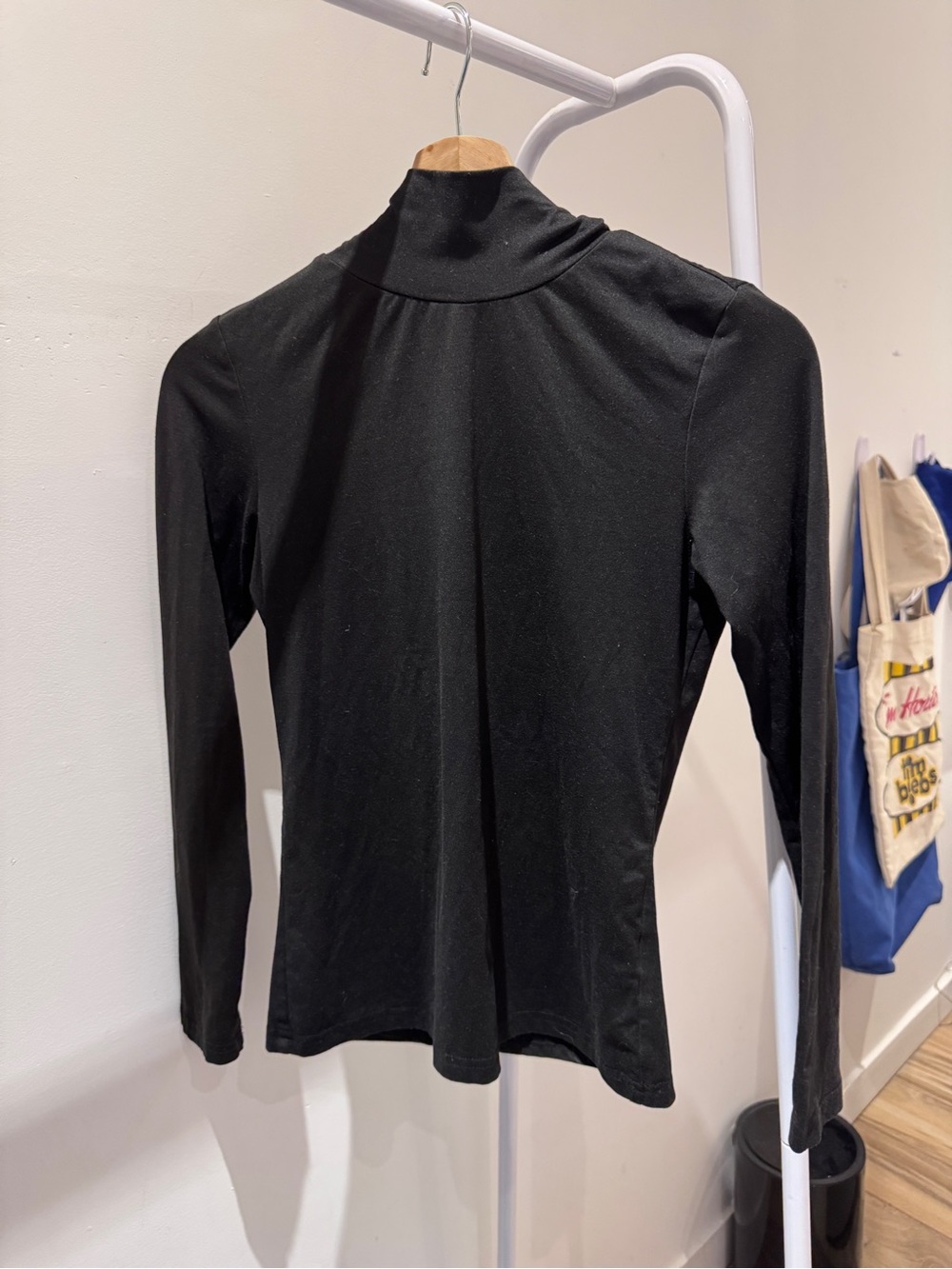 Black Long-Sleeve Mock Neck Top - Women